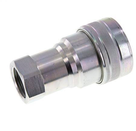 Steel DN 25 Hydraulic Coupling Socket G 1 inch Female Threads ISO 7241-1 B D 37.8mm