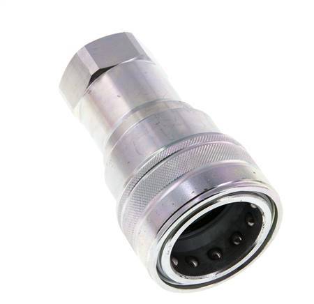 Steel DN 25 Hydraulic Coupling Socket G 1 inch Female Threads ISO 7241-1 B D 37.8mm