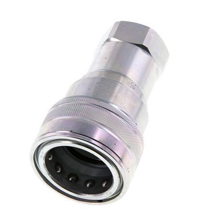 Steel DN 25 Hydraulic Coupling Socket G 1 inch Female Threads ISO 7241-1 B D 37.8mm