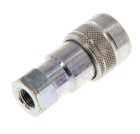 Steel DN 5 Hydraulic Coupling Socket 1/8 inch Female NPT Threads ISO 7241-1 B D 10.9mm