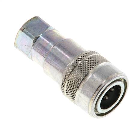 Steel DN 5 Hydraulic Coupling Socket 1/8 inch Female NPT Threads ISO 7241-1 B D 10.9mm