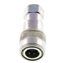 Steel DN 5 Hydraulic Coupling Socket 1/8 inch Female NPT Threads ISO 7241-1 B D 10.9mm