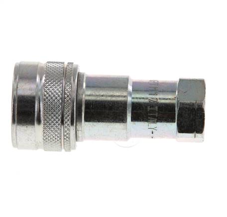 Steel DN 6.3 Hydraulic Coupling Socket 1/4 inch Female NPT Threads ISO 7241-1 B D 14.2mm