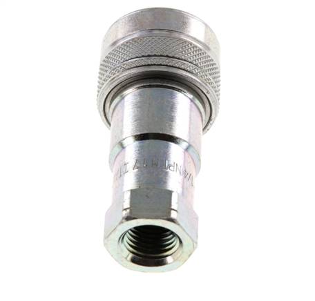 Steel DN 6.3 Hydraulic Coupling Socket 1/4 inch Female NPT Threads ISO 7241-1 B D 14.2mm