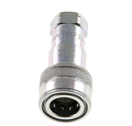Steel DN 6.3 Hydraulic Coupling Socket 1/4 inch Female NPT Threads ISO 7241-1 B D 14.2mm