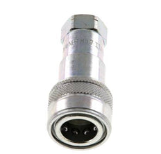 Steel DN 6.3 Hydraulic Coupling Socket 1/4 inch Female NPT Threads ISO 7241-1 B D 14.2mm