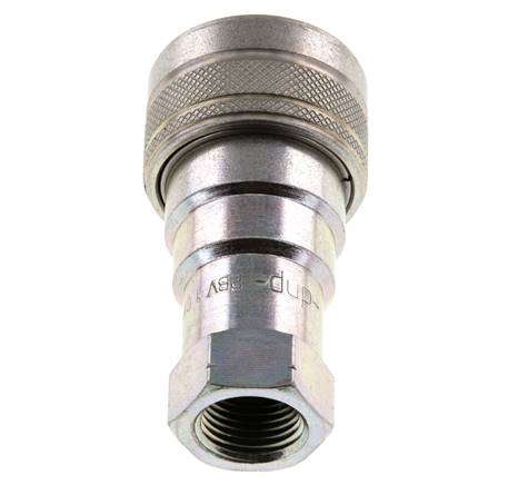 Steel DN 10 Hydraulic Coupling Socket 3/8 inch Female NPT Threads ISO 7241-1 B D 19.1mm