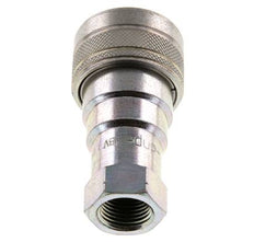 Steel DN 10 Hydraulic Coupling Socket 3/8 inch Female NPT Threads ISO 7241-1 B D 19.1mm