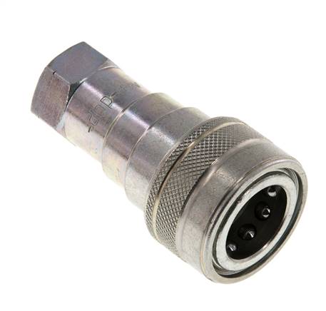 Steel DN 10 Hydraulic Coupling Socket 3/8 inch Female NPT Threads ISO 7241-1 B D 19.1mm