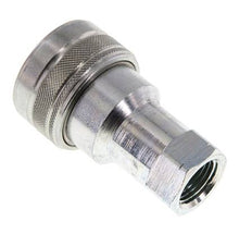 Steel DN 12.5 Hydraulic Coupling Socket 1/2 inch Female NPT Threads ISO 7241-1 B D 23.5mm