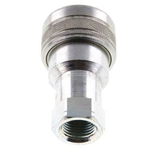 Steel DN 12.5 Hydraulic Coupling Socket 1/2 inch Female NPT Threads ISO 7241-1 B D 23.5mm