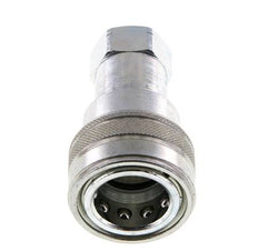 Steel DN 12.5 Hydraulic Coupling Socket 1/2 inch Female NPT Threads ISO 7241-1 B D 23.5mm