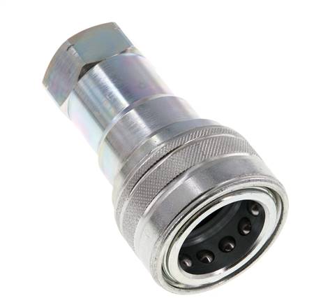 Steel DN 20 Hydraulic Coupling Socket 3/4 inch Female NPT Threads ISO 7241-1 B D 31.4mm