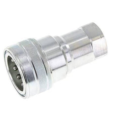 Steel DN 25 Hydraulic Coupling Socket 1 inch Female NPT Threads ISO 7241-1 B D 37.8mm