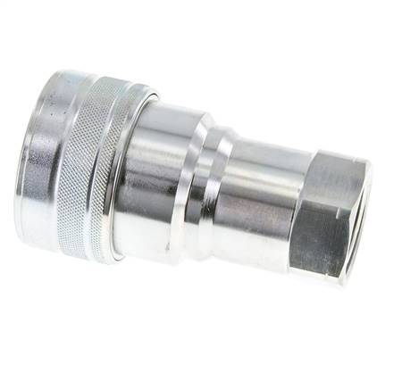 Steel DN 25 Hydraulic Coupling Socket 1 inch Female NPT Threads ISO 7241-1 B D 37.8mm