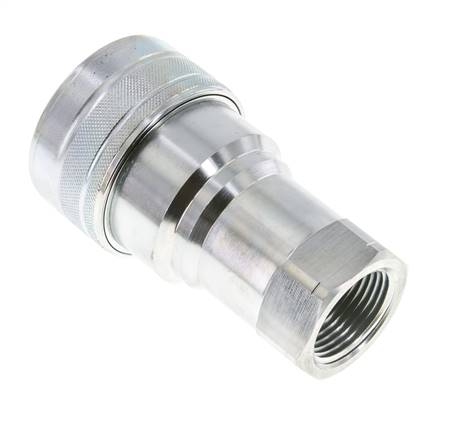 Steel DN 40 Hydraulic Coupling Socket 1 1/2 inch Female NPT Threads ISO 7241-1 B D 44.5mm