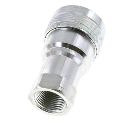 Steel DN 25 Hydraulic Coupling Socket 1 inch Female NPT Threads ISO 7241-1 B D 37.8mm