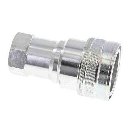 Steel DN 25 Hydraulic Coupling Socket 1 inch Female NPT Threads ISO 7241-1 B D 37.8mm