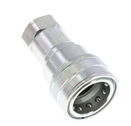 Steel DN 25 Hydraulic Coupling Socket 1 inch Female NPT Threads ISO 7241-1 B D 37.8mm