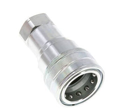 Steel DN 25 Hydraulic Coupling Socket 1 inch Female NPT Threads ISO 7241-1 B D 37.8mm
