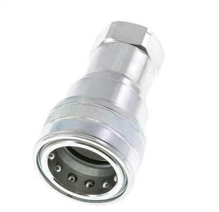 Steel DN 25 Hydraulic Coupling Socket 1 inch Female NPT Threads ISO 7241-1 B D 37.8mm