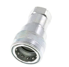 Steel DN 25 Hydraulic Coupling Socket 1 inch Female NPT Threads ISO 7241-1 B D 37.8mm