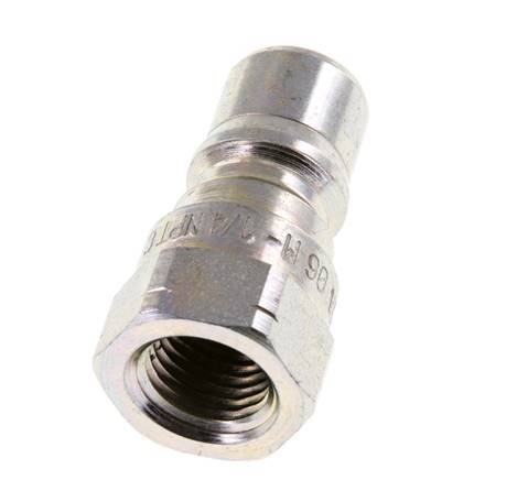 Steel DN 6.3 Hydraulic Coupling Plug 1/4 inch Female NPT Threads ISO 7241-1 B D 14.2mm