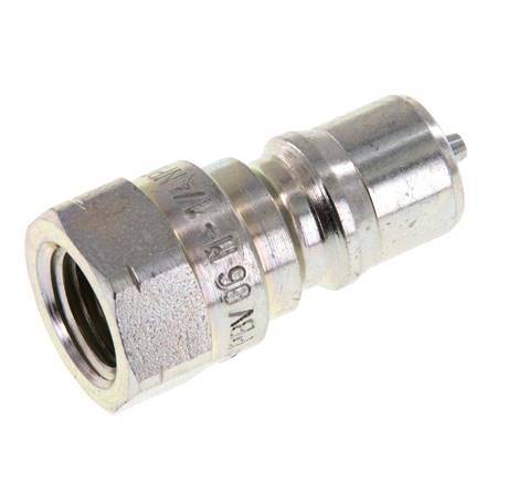 Steel DN 6.3 Hydraulic Coupling Plug 1/4 inch Female NPT Threads ISO 7241-1 B D 14.2mm