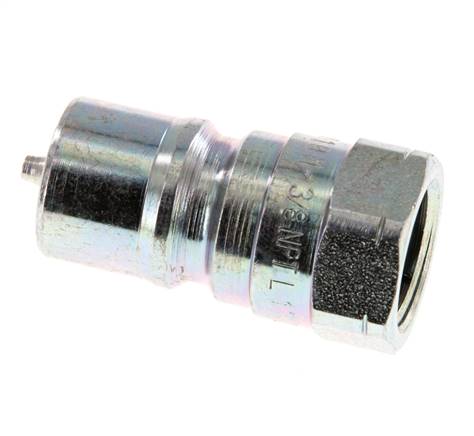 Steel DN 10 Hydraulic Coupling Plug 3/8 inch Female NPT Threads ISO 7241-1 B D 19.1mm