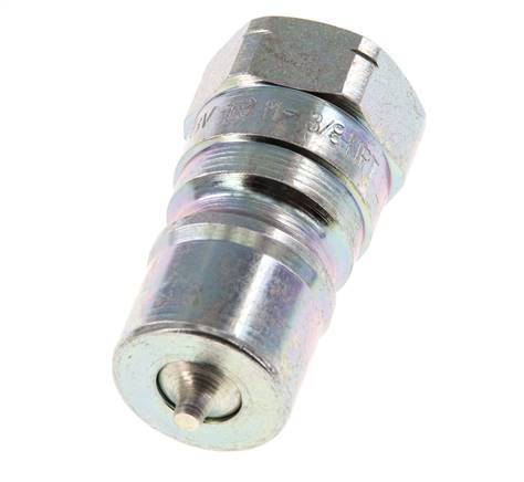 Steel DN 10 Hydraulic Coupling Plug 3/8 inch Female NPT Threads ISO 7241-1 B D 19.1mm