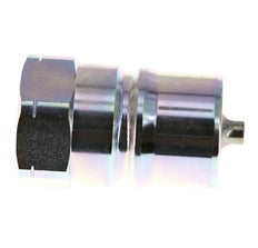 Steel DN 40 Hydraulic Coupling Plug 1 1/2 inch Female NPT Threads ISO 7241-1 B D 44.5mm