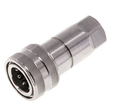 Stainless Steel DN 6.3 Hydraulic Coupling Socket G 1/4 inch Female Threads ISO 7241-1 B D 14.2mm