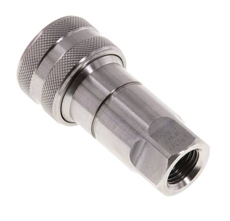 Stainless Steel DN 6.3 Hydraulic Coupling Socket G 1/4 inch Female Threads ISO 7241-1 B D 14.2mm