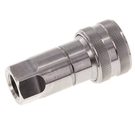 Stainless Steel DN 6.3 Hydraulic Coupling Socket G 1/4 inch Female Threads ISO 7241-1 B D 14.2mm