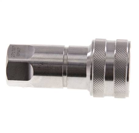 Stainless Steel DN 6.3 Hydraulic Coupling Socket G 1/4 inch Female Threads ISO 7241-1 B D 14.2mm