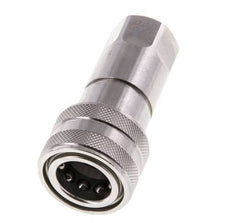 Stainless Steel DN 6.3 Hydraulic Coupling Socket G 1/4 inch Female Threads ISO 7241-1 B D 14.2mm