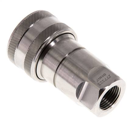 Stainless Steel DN 10 Hydraulic Coupling Socket G 3/8 inch Female Threads ISO 7241-1 B D 19.1mm