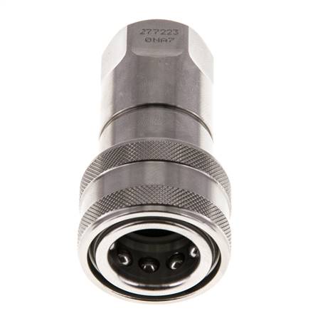 Stainless Steel DN 10 Hydraulic Coupling Socket G 3/8 inch Female Threads ISO 7241-1 B D 19.1mm