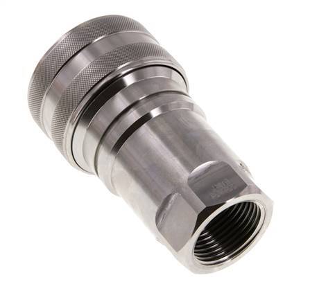 Stainless Steel DN 25 Hydraulic Coupling Socket G 1 inch Female Threads ISO 7241-1 B D 37.8mm