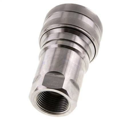 Stainless Steel DN 25 Hydraulic Coupling Socket G 1 inch Female Threads ISO 7241-1 B D 37.8mm