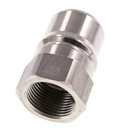 Stainless Steel DN 25 Hydraulic Coupling Plug G 1 inch Female Threads ISO 7241-1 B D 37.8mm