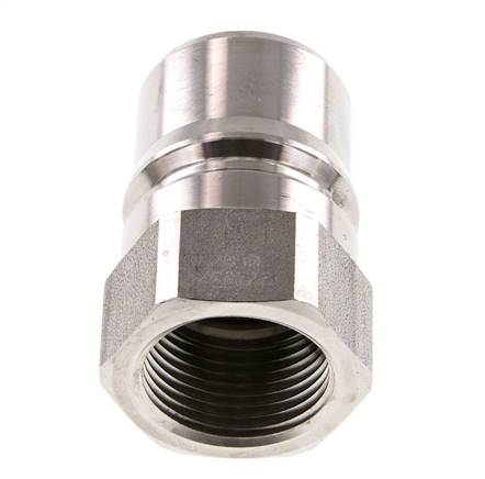 Stainless Steel DN 25 Hydraulic Coupling Plug G 1 inch Female Threads ISO 7241-1 B D 37.8mm