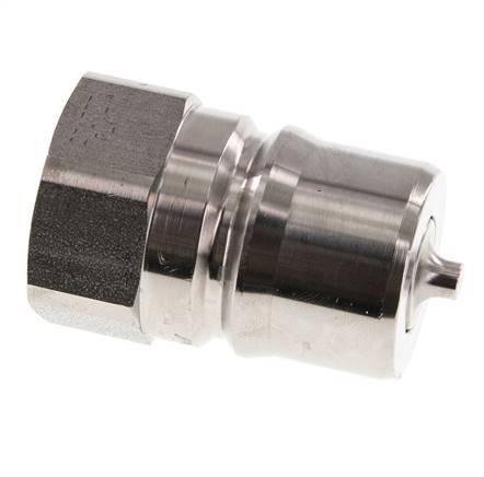 Stainless Steel DN 25 Hydraulic Coupling Plug G 1 inch Female Threads ISO 7241-1 B D 37.8mm