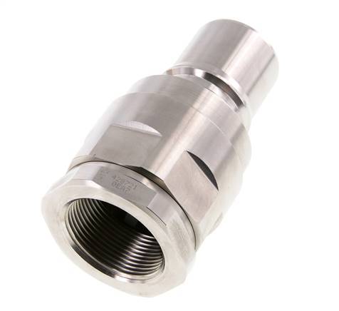 Stainless Steel DN 40 Hydraulic Coupling Plug G 1 1/2 inch Female Threads ISO 7241-1 B D 44.5mm