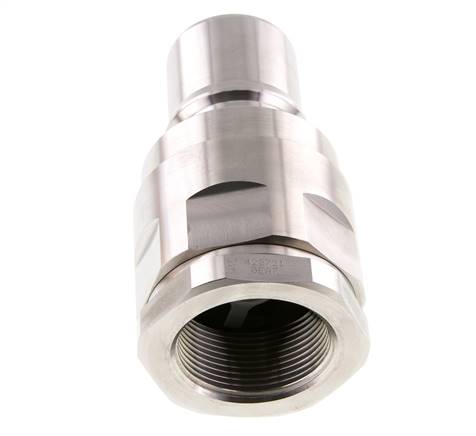 Stainless Steel DN 40 Hydraulic Coupling Plug G 1 1/2 inch Female Threads ISO 7241-1 B D 44.5mm