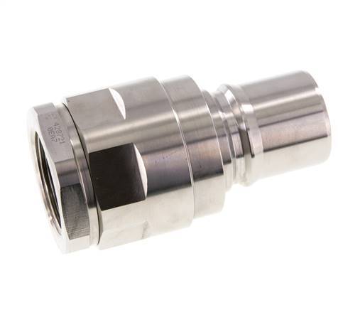 Stainless Steel DN 40 Hydraulic Coupling Plug G 1 1/2 inch Female Threads ISO 7241-1 B D 44.5mm