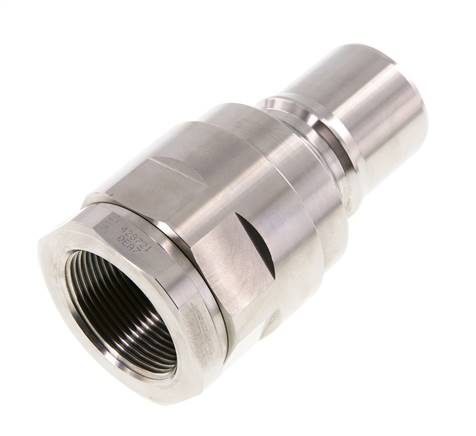 Stainless Steel DN 40 Hydraulic Coupling Plug G 1 1/2 inch Female Threads ISO 7241-1 B D 44.5mm
