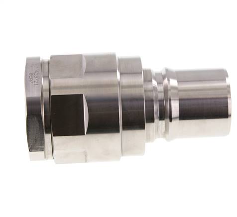 Stainless Steel DN 40 Hydraulic Coupling Plug G 1 1/2 inch Female Threads ISO 7241-1 B D 44.5mm