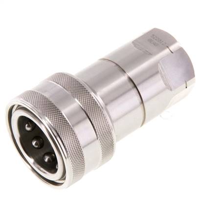 Stainless Steel DN 12.5 Hydraulic Coupling Socket 1/2 inch Female NPT Threads ISO 7241-1 B D 23.5mm