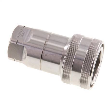 Stainless Steel DN 12.5 Hydraulic Coupling Socket 1/2 inch Female NPT Threads ISO 7241-1 B D 23.5mm